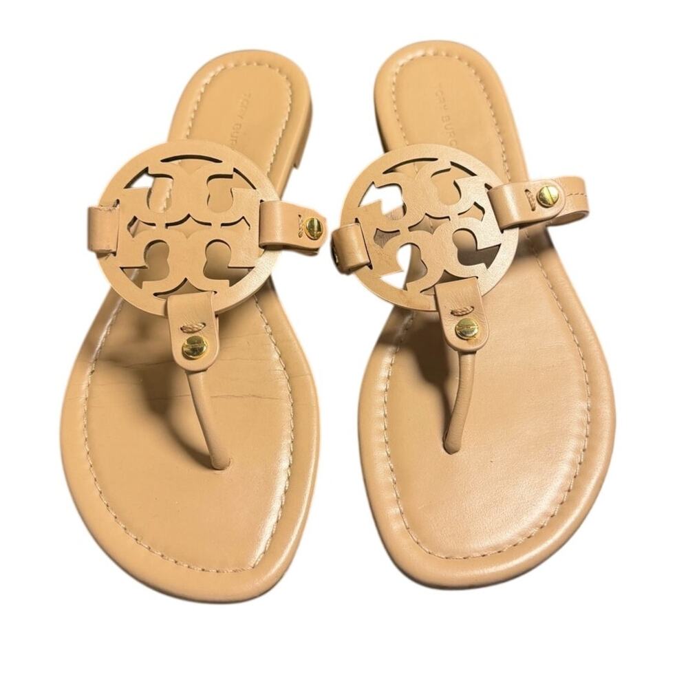 Tory Burch Miller Beige Leather Sandals 7